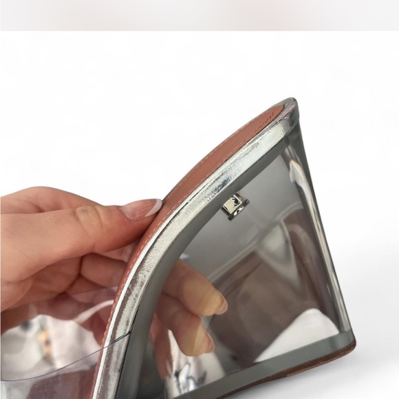 Amina Muaddi Silver and Brown Wedges - Picture 4 of 7